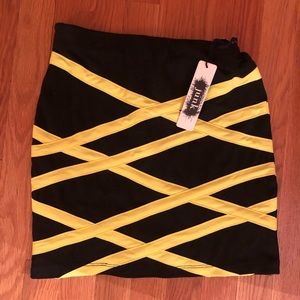 mini skirt with neon stripes  brand new tags